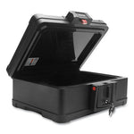 Fire and Waterproof Safe Chest with Carry Handle, 16 x 12.6 x 6.6, Black