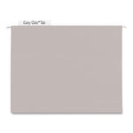 TUFF Extra Capacity Hanging File Folders with Easy Slide Tabs, 4" Capacity, Letter, 1/3-Cut Tabs, Steel Gray, 18/Box