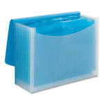 Poly Expanding Folders, 12 Sections, Cord/Hook Closure, 1/6-Cut Tabs, Letter Size, Teal/Clear