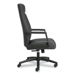 Prestige Bonded Leather Manager Chair, Supports Up to 275 lb, Black Seat/Back, Black Base