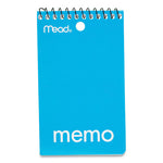 Wirebound Memo Pad with Wall-Hanger Eyelet, Medium/College Rule, Randomly Assorted Cover Colors, 60 White 3 x 5 Sheets