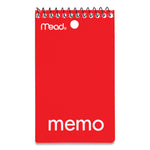 Wirebound Memo Pad with Wall-Hanger Eyelet, Medium/College Rule, Randomly Assorted Cover Colors, 60 White 3 x 5 Sheets