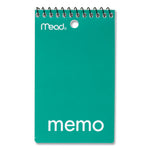 Wirebound Memo Pad with Wall-Hanger Eyelet, Medium/College Rule, Randomly Assorted Cover Colors, 60 White 3 x 5 Sheets