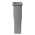 Slim Waste Container, 23 gal, Plastic, Gray