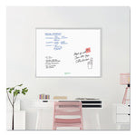 Melamine Dry Erase Board, 47 x 35, White Surface, Silver Frame