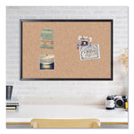 Cork Bulletin Board, 35 x 23, Tan Surface, Black Frame