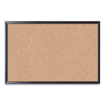 Cork Bulletin Board, 35 x 23, Tan Surface, Black Frame