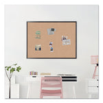 Cork Bulletin Board, 47 x 35, Tan Surface, Black Frame