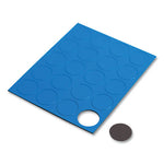 Heavy-Duty Board Magnets, Circles, 0.75" Diameter, Blue, 20/Pack