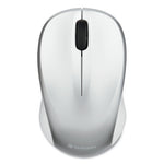 Silent Wireless Blue LED Mouse, 2.4 GHz Frequency/32.8 ft Wireless Range, Left/Right Hand Use, Silver