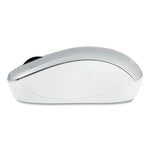 Silent Wireless Blue LED Mouse, 2.4 GHz Frequency/32.8 ft Wireless Range, Left/Right Hand Use, Silver