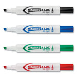 MARKS A LOT Desk-Style Dry Erase Marker, Broad Chisel Tip, Assorted Colors, 4/Set (24409)