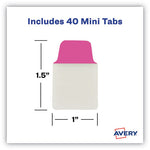 Ultra Tabs Repositionable Tabs, Mini Tabs: 1" x 1.5", 1/5-Cut, Assorted Neon Colors, 40/Pack