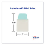 Ultra Tabs Repositionable Tabs, Mini Tabs: 1" x 1.5", 1/5-Cut, Assorted Pastel Colors, 40/Pack