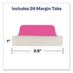 Ultra Tabs Repositionable Tabs, Margin Tabs: 2.5" x 1", 1/5-Cut, Assorted Neon Colors, 24/Pack