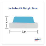 Ultra Tabs Repositionable Tabs, Margin Tabs: 2.5" x 1", 1/5-Cut, Assorted Colors, 24/Pack