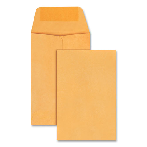 Kraft Coin Envelope, #1, Round Flap, Gummed Closure, 2.25 x 3.5, Light Brown Kraft, 250/Box