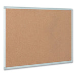 Earth Cork Board, 24 x 18, Tan Surface, Silver Aluminum Frame