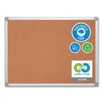 Earth Cork Board, 36 x 24, Tan Surface, Silver Aluminum Frame