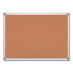 Earth Cork Board, 48 x 36, Tan Surface, Silver Aluminum Frame