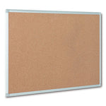 Earth Cork Board, 48 x 36, Tan Surface, Silver Aluminum Frame