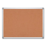 Earth Cork Board, 72 x 48, Tan Surface, Silver Aluminum Frame