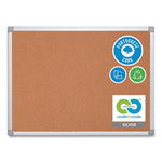 Earth Cork Board, 72 x 48, Tan Surface, Silver Aluminum Frame