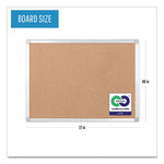 Earth Cork Board, 72 x 48, Tan Surface, Silver Aluminum Frame