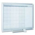 Magnetic Dry Erase Calendar Board, One Month, 36 x 24, White Surface, Silver Aluminum Frame