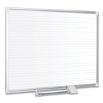 Ruled Magnetic Steel Dry Erase Planning Board, 48 x 36, White Surface, Silver Aluminum Frame