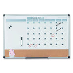 3-in-1 Calendar Planner, 36 x 24, White Surface, Silver Aluminum Frame