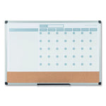 3-in-1 Calendar Planner, 36 x 24, White Surface, Silver Aluminum Frame