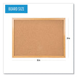 Value Cork Bulletin Board with Oak Frame, 24 x 36, Brown Surface, Oak Frame