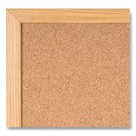 Value Cork Bulletin Board with Oak Frame, 24 x 36, Brown Surface, Oak Frame