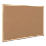 Value Cork Bulletin Board with Oak Frame, 24 x 36, Brown Surface, Oak Frame