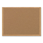 Earth Cork Board, 36 x 24, Tan Surface, Oak Wood Frame