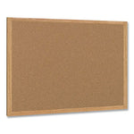 Earth Cork Board, 36 x 24, Tan Surface, Oak Wood Frame