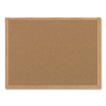 Earth Cork Board, 48 x 36, Tan Surface, Oak Wood Frame