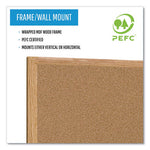 Earth Cork Board, 48 x 36, Tan Surface, Oak Wood Frame