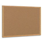 Earth Cork Board, 48 x 36, Tan Surface, Oak Wood Frame