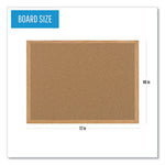 Earth Cork Board, 72 x 48, Tan Surface, Oak Wood Frame