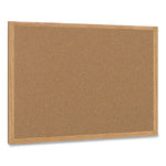 Earth Cork Board, 72 x 48, Tan Surface, Oak Wood Frame