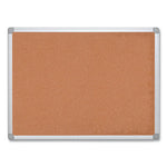 Earth Cork Board, 24 x 18, Tan Surface, Silver Aluminum Frame