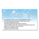 Diamond 3D Urinal Screen, Melon Mist Scent, Clear, 10/Pack, 6 Packs/Carton