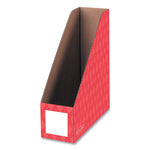 Extra-Wide Cardboard Magazine File, 4.25 x 11.38 x 12.88, Assorted, 6/Pack