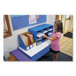 Classroom Literature Sorter, 9 Compartments, 28.25 x 13 x 16, Blue