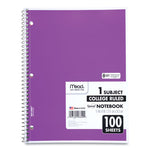 Spiral Notebook, 3-Hole Punched, 1-Subject, Medium/College Rule, Randomly Assorted Cover Color, (100) 11 x 8 Sheets