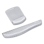 PlushTouch Mouse Pad with Wrist Rest, 7.25 x 9.37, Lattice Design