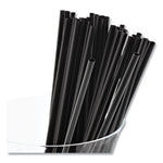 Sip Straws, 7.5", Plastic, Black, 10,000/Carton