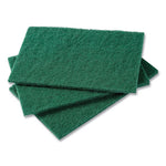 Medium-Duty Scouring Pad, 6 x 9, Green, 10 Pads/Pack, 6 Packs/Carton